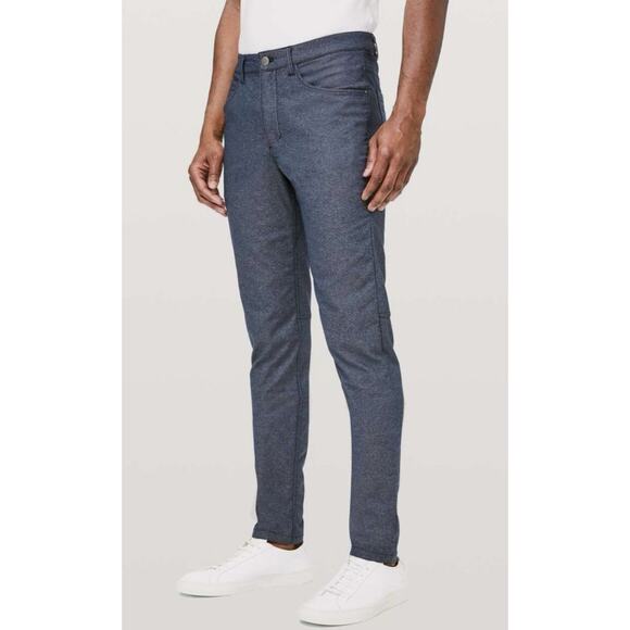 Lululemon Other - Lululemon ABC Slim Tech Canvas Pants Heathered Deep Navy Stretch Men's 34x32